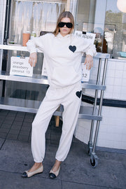 Vintage White Heart Hoodie