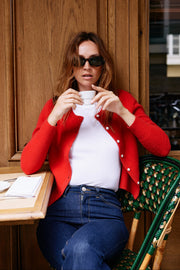 Red Cashmere Baby Cardigan