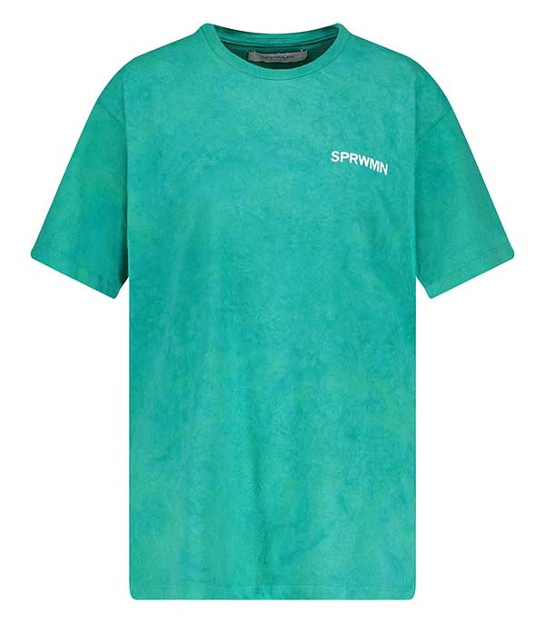 Kelp Marble Cotton Oversized Logo Tee