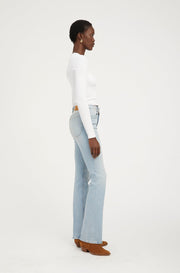 White Rib Cropped Long Sleeve Baby Tee