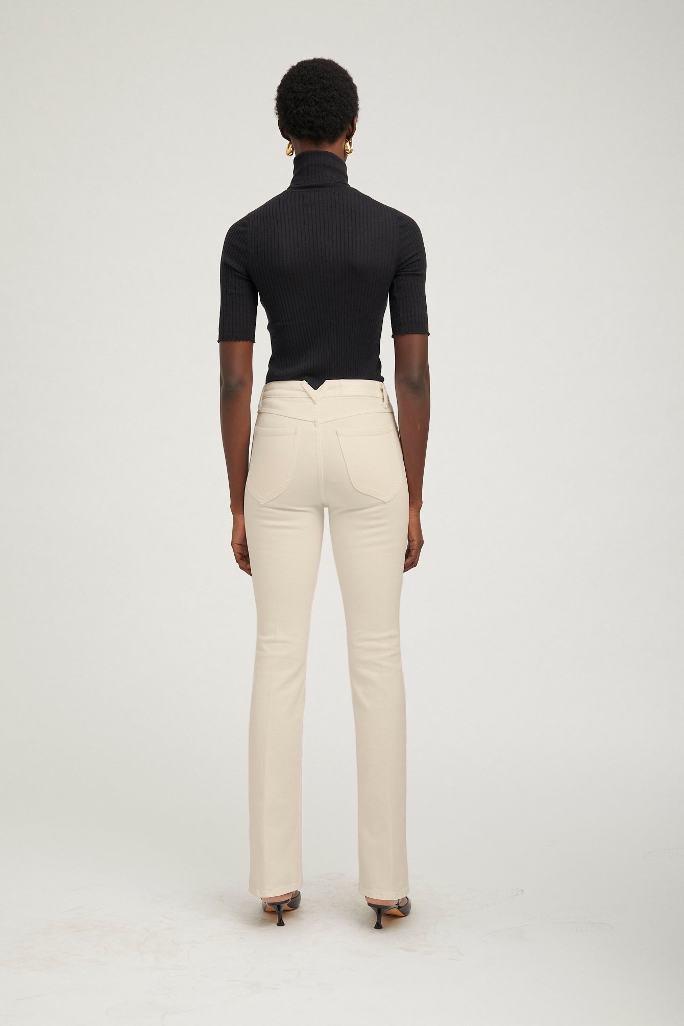 Earhart Off White Micro Flare Denim