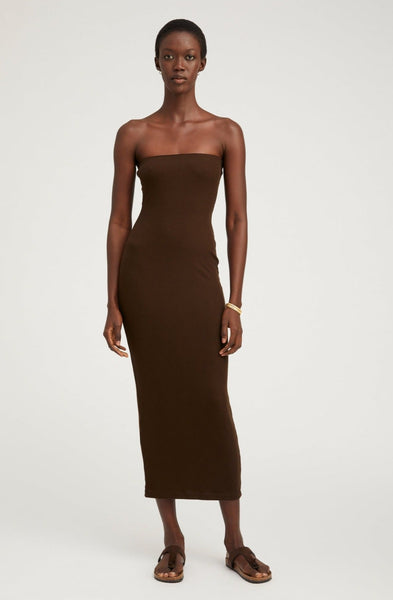 brown tube top dress Brown Crafted Tube Top