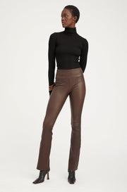 Dark Chocolate Leather Micro Flare