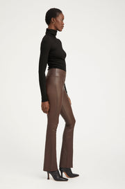 Dark Chocolate Leather Micro Flare