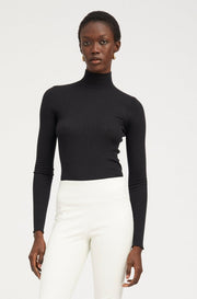 Black Cashmere Mock Neck