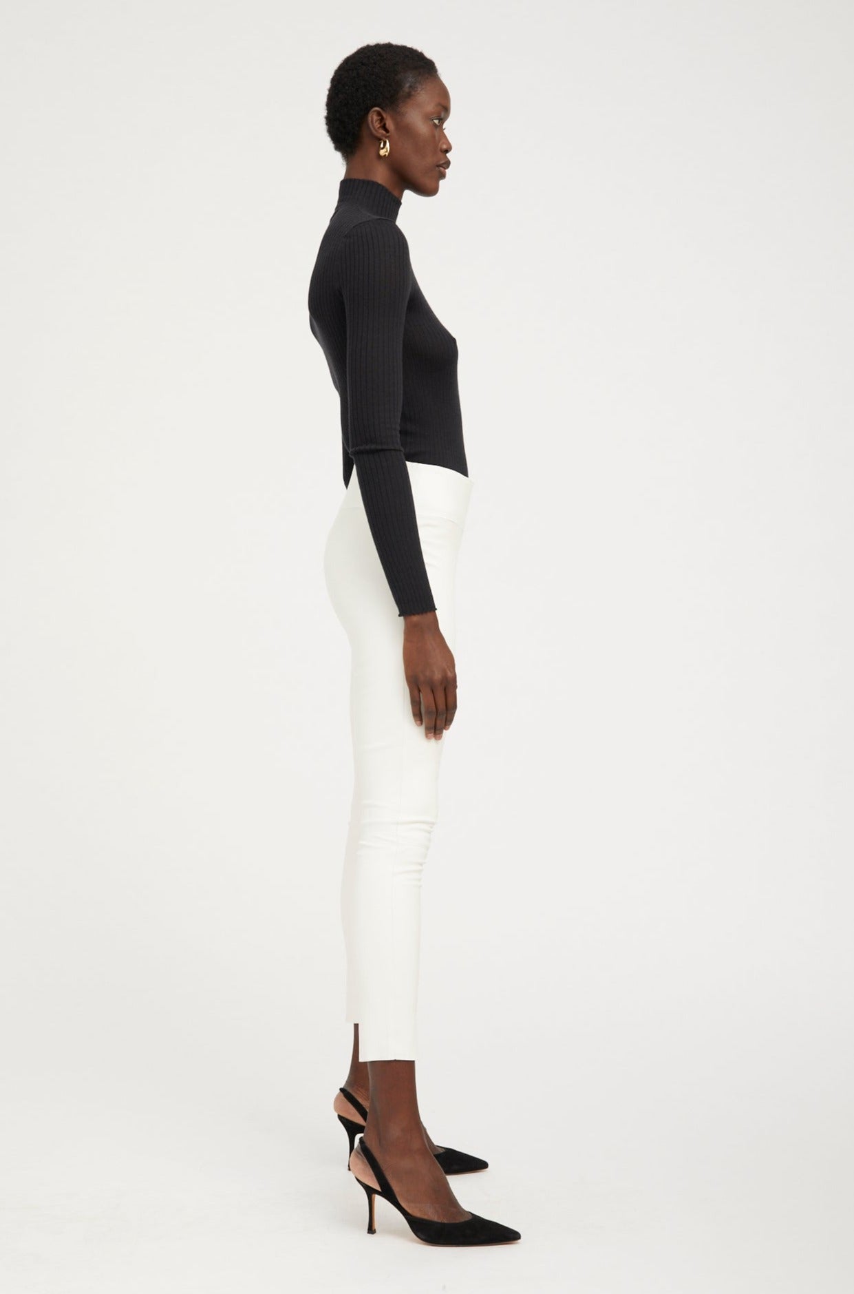 White Leather Ankle