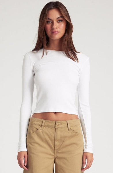 トップス BEP OG RHINESTONE BABY TEE WHITE MOUSSY | BEP OG ラインストーン BABY TEE (Tシャツ・カットソー