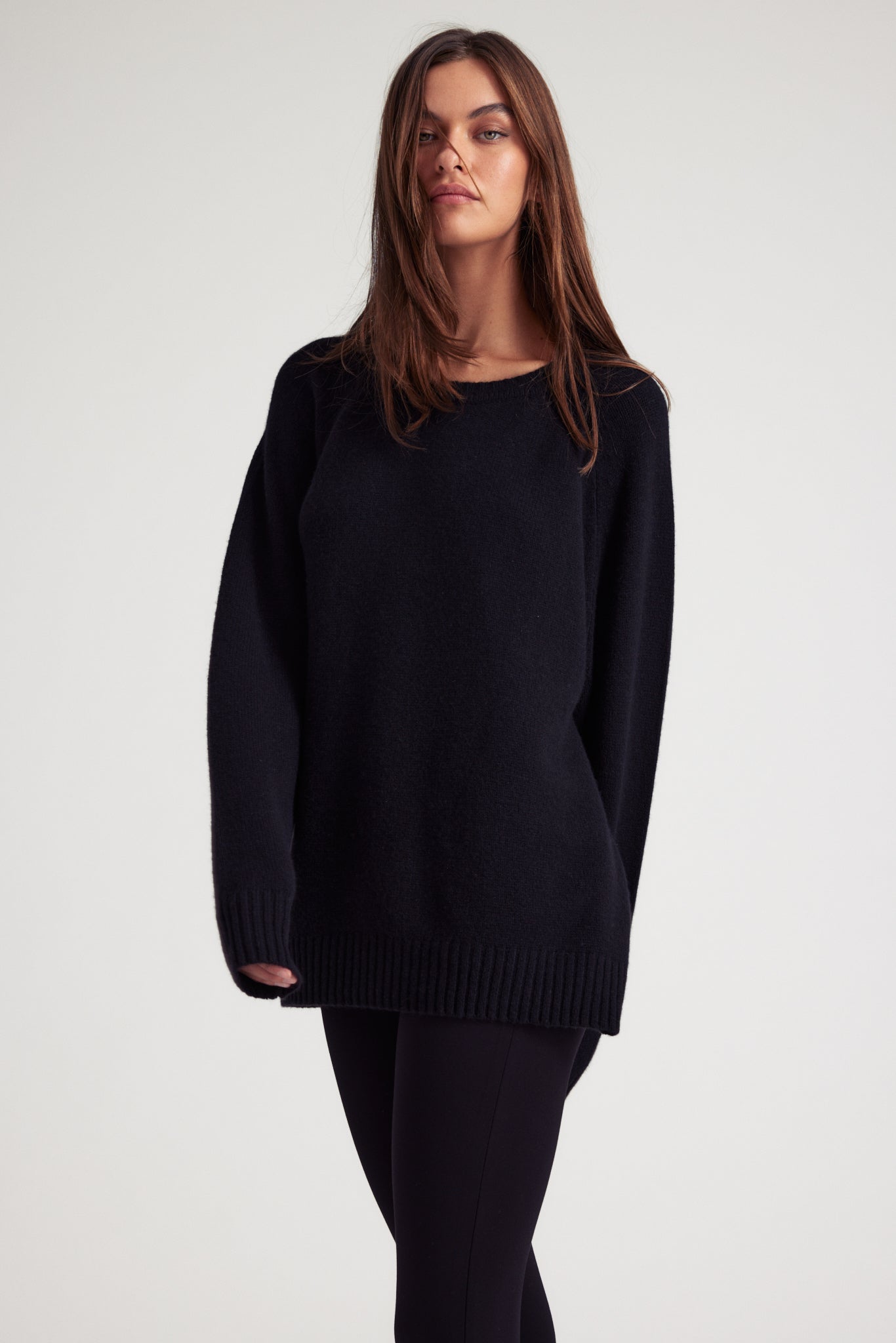 Black Cashmere Boyfriend Sweater