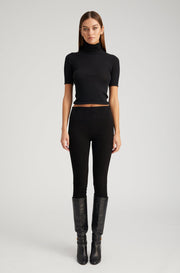 Black Suede Crop
