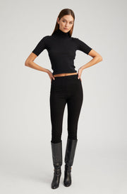 Black Suede Crop