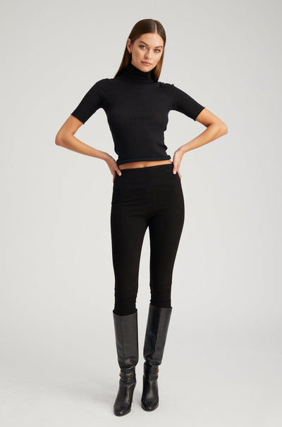 Black Suede Crop