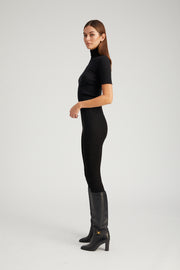 Black Suede Crop