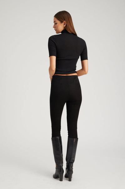 Black Suede Crop