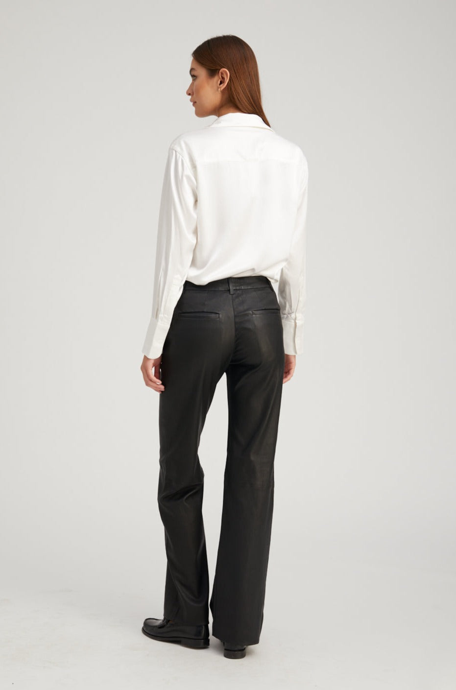 Black Leather Classic Trousers
