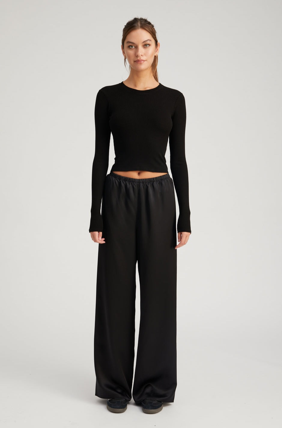 Black Silk Easy Pants