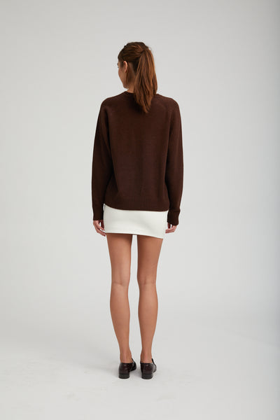 Mocha Cashmere Boyfriend Sweater