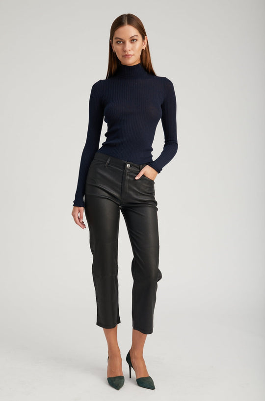 Leather straight pants in black - Entire Studios | Mytheresa