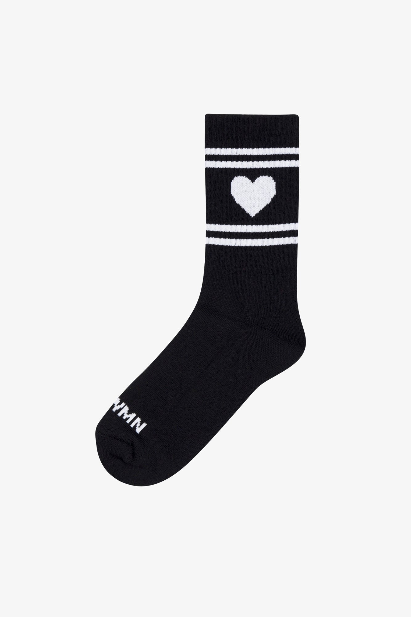 Black with White Heart Les Chaussettes