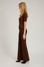 Chocolate Casanova Micro Flare Pintuck Pants