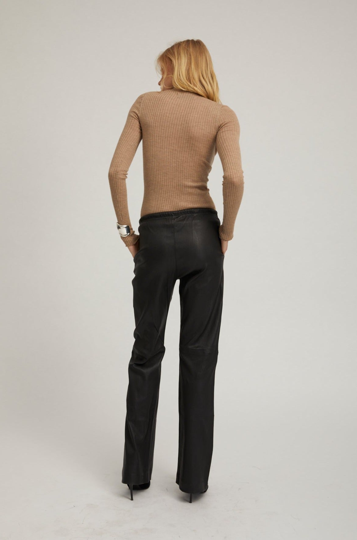 Camel Cashmere Mock Neck