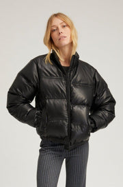 Black Leather Puffer