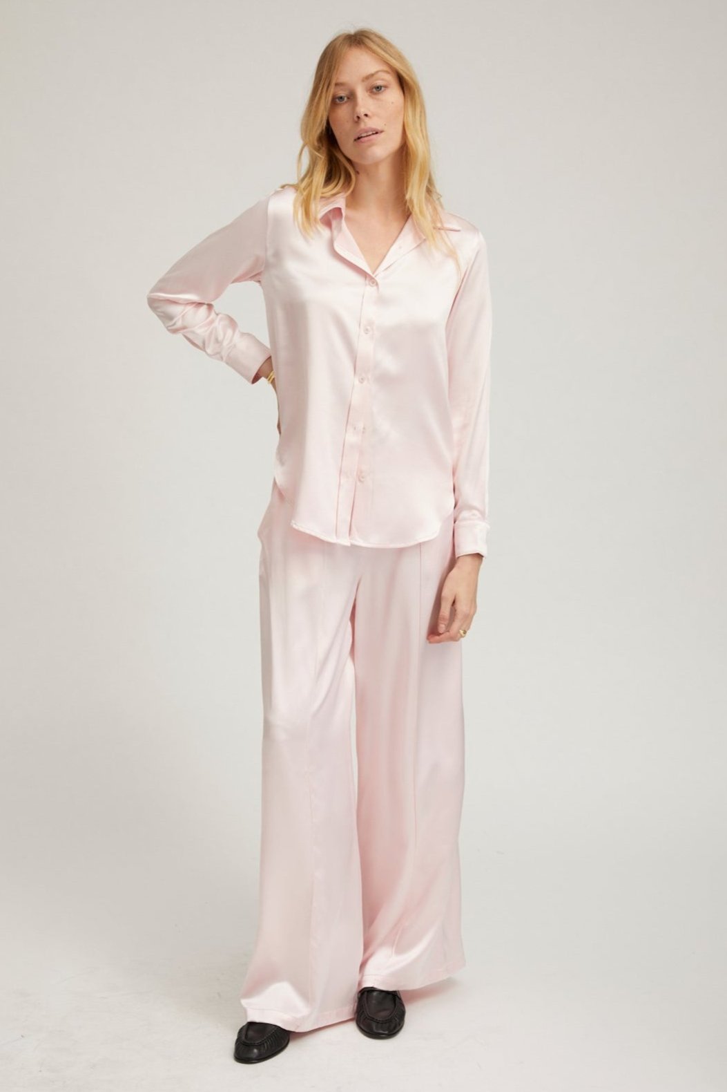 Ballet Silk Fitted Button Down