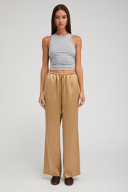 Khaki Silk Kauai Pants