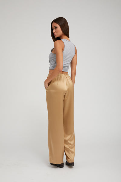 Khaki Silk Kauai Pants