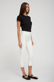 White Leather Crop