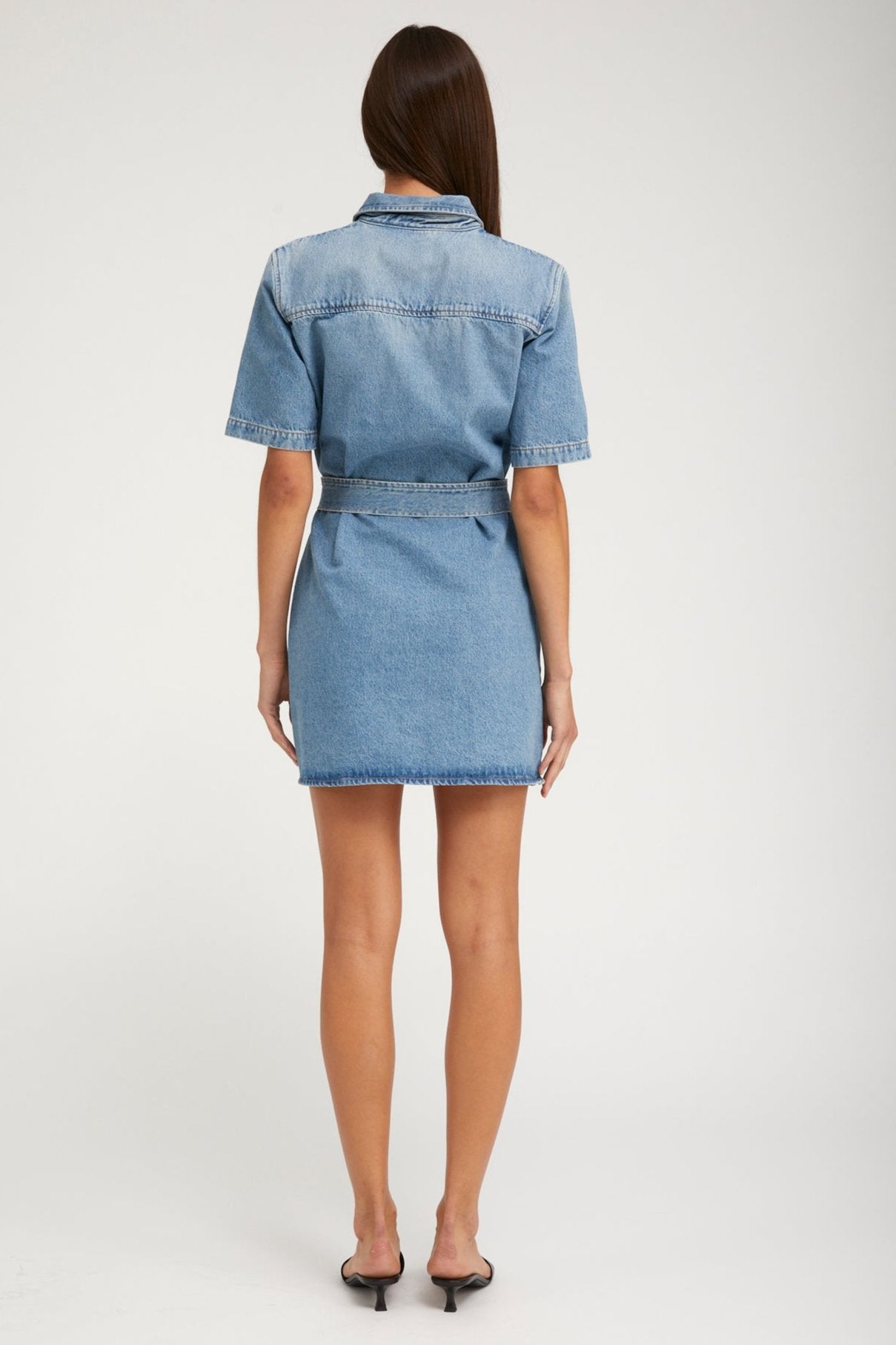 Paradis Denim Mini Henley Dress