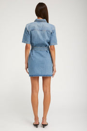Paradis Denim Mini Henley Dress