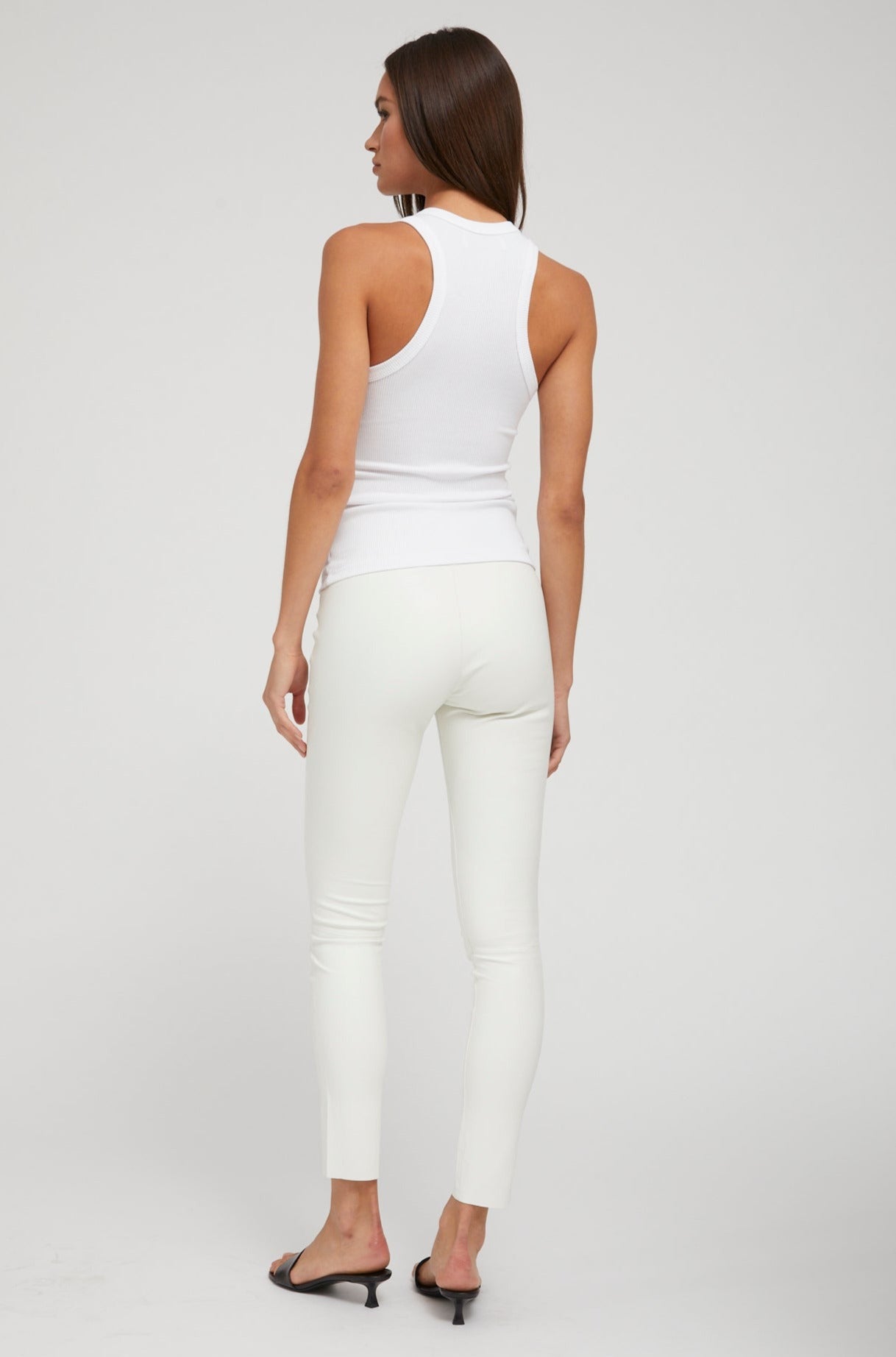 White Leather Ankle