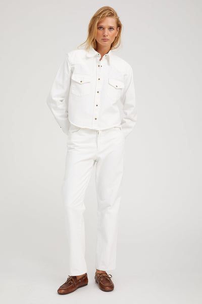 Sophia Denim Cropped Western Button Down