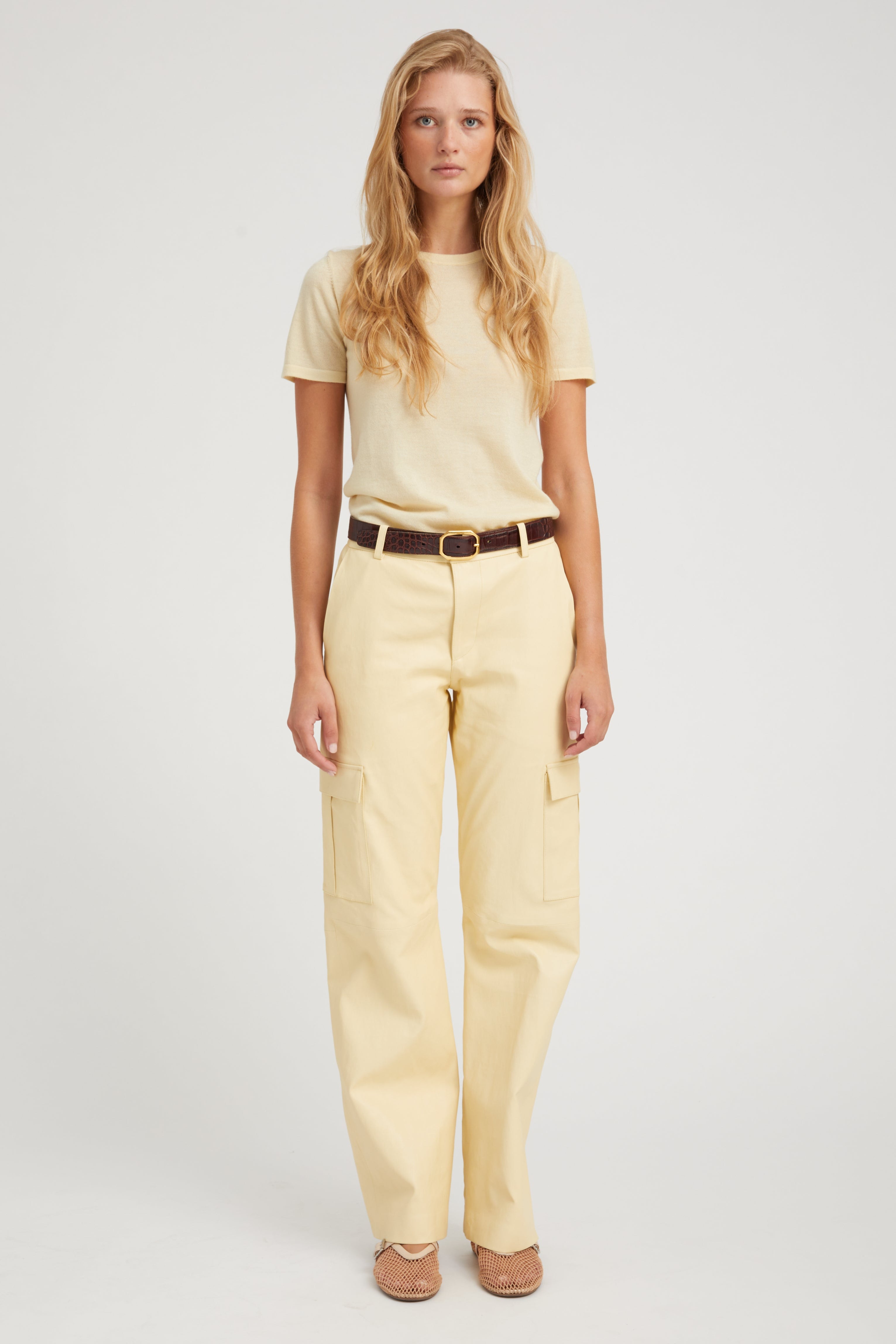 Butter Leather Cargo Trousers