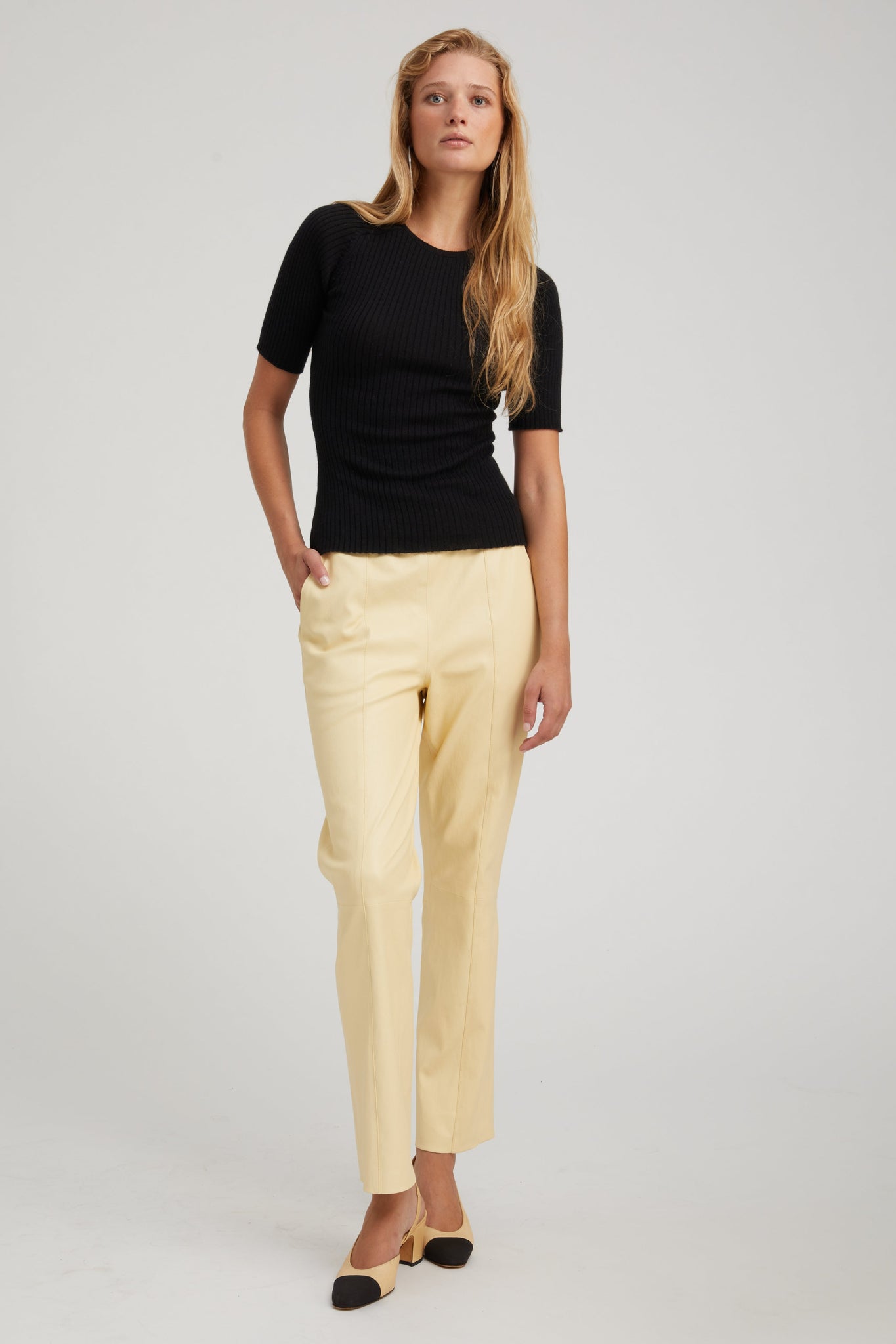 Butter Leather Sophia Pintuck Joggers