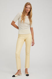 Ivory Cashmere Mid Sleeve Crewneck