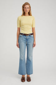 Lemon Tart Cashmere Mid Sleeve Crewneck