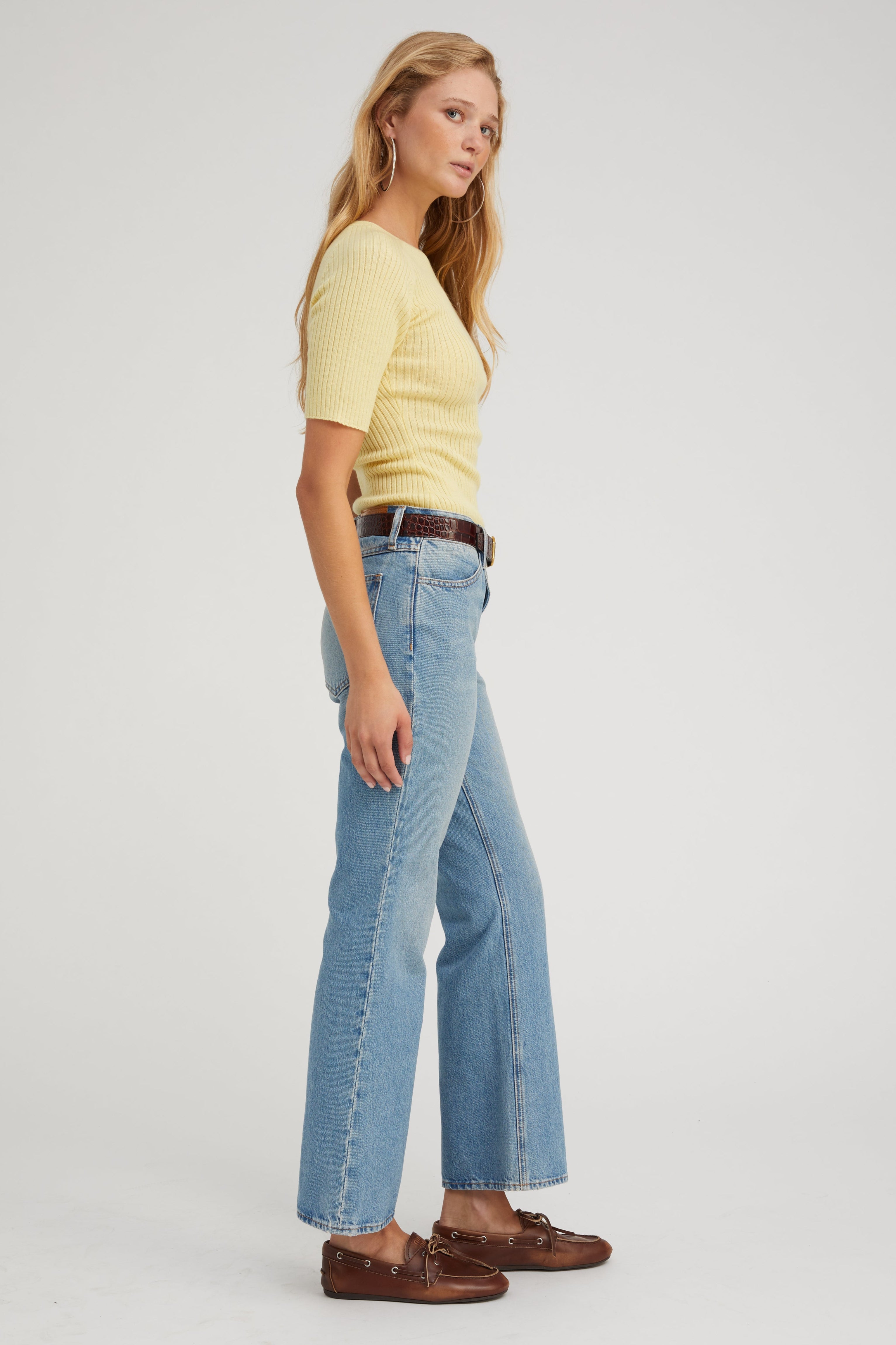 Lemon Tart Cashmere Mid Sleeve Crewneck