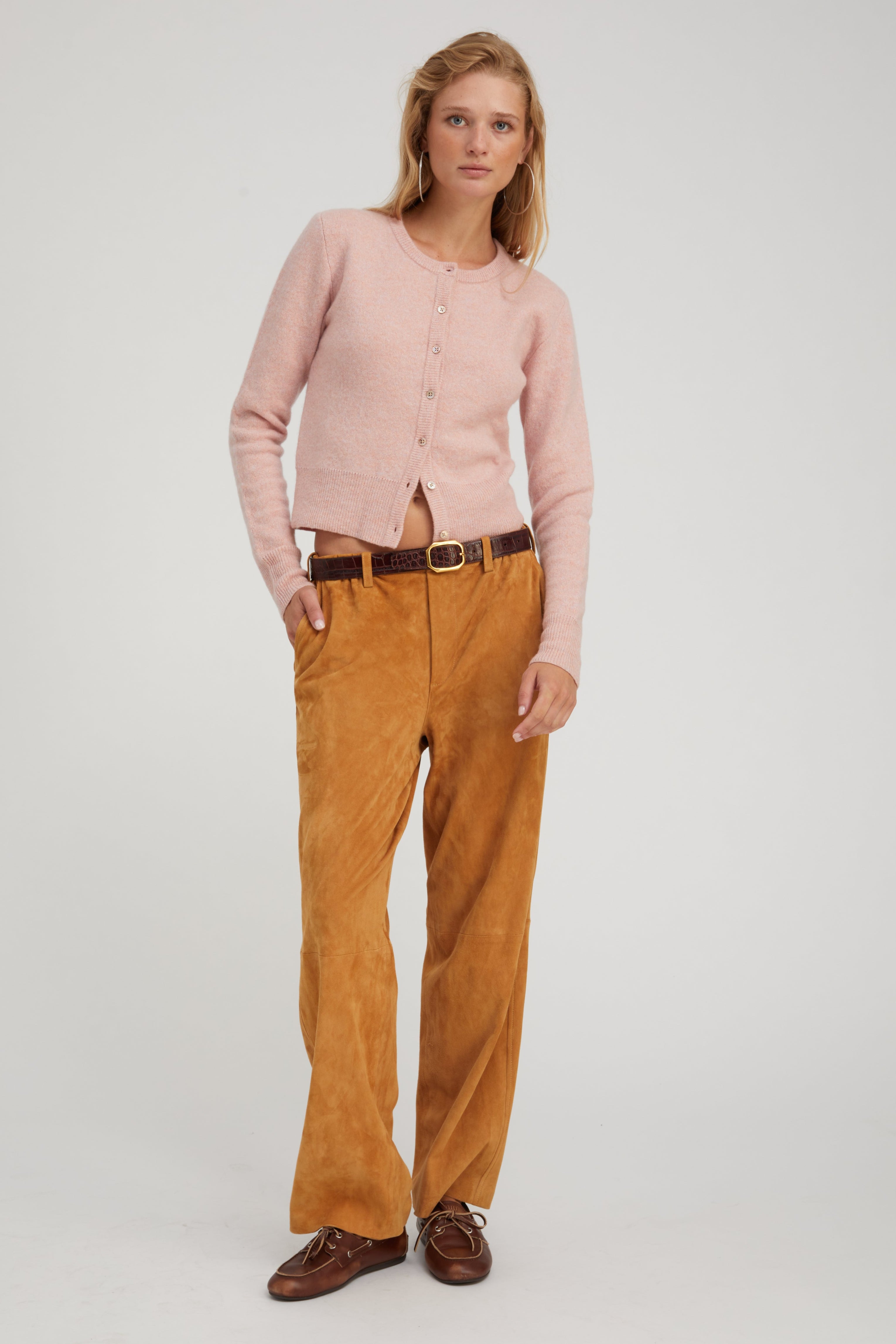 Nutmeg Suede Relaxed Trousers