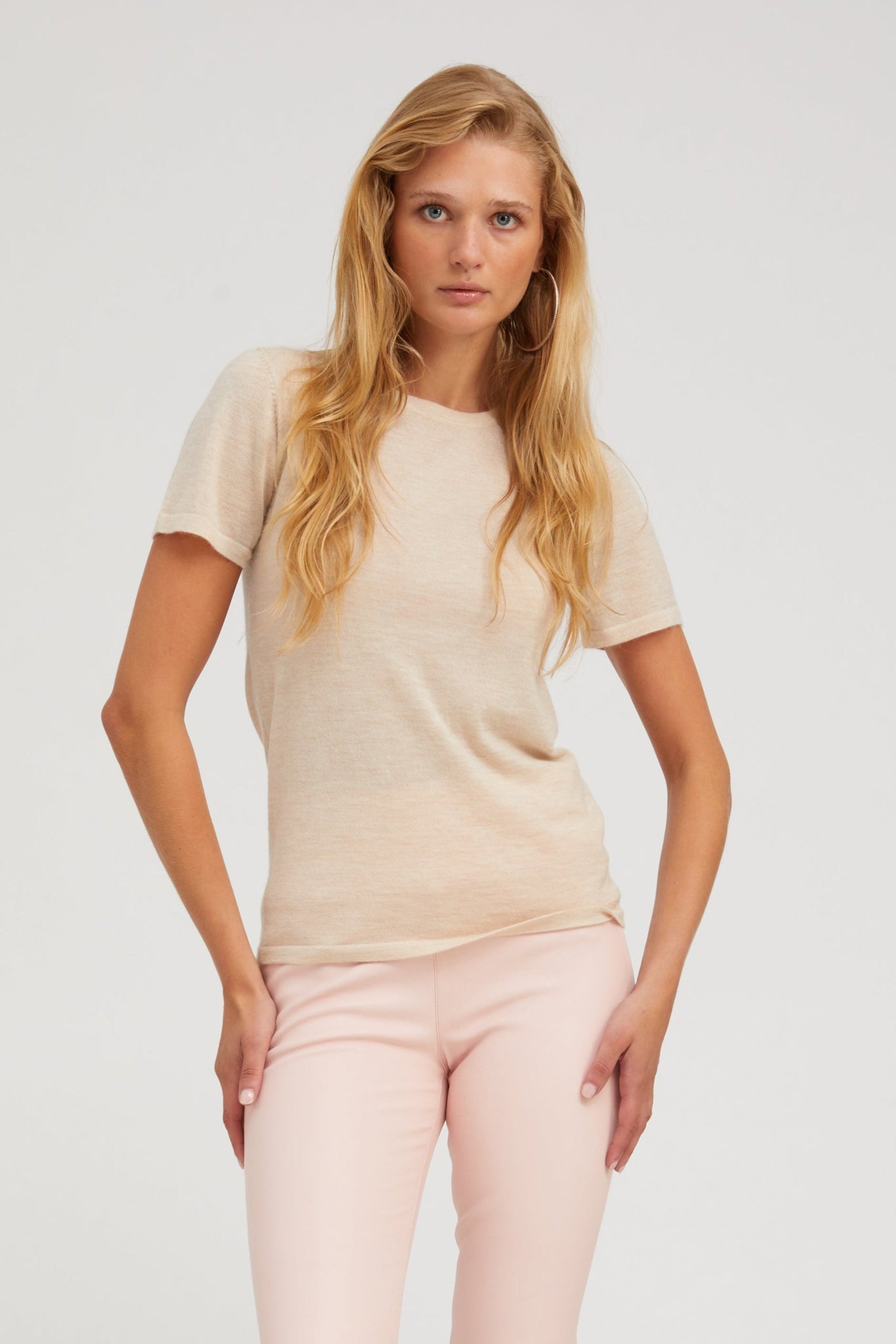 Sandstone Ultra Fine Cashmere Tee