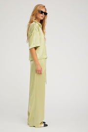 Pistachio Silk Polo Top