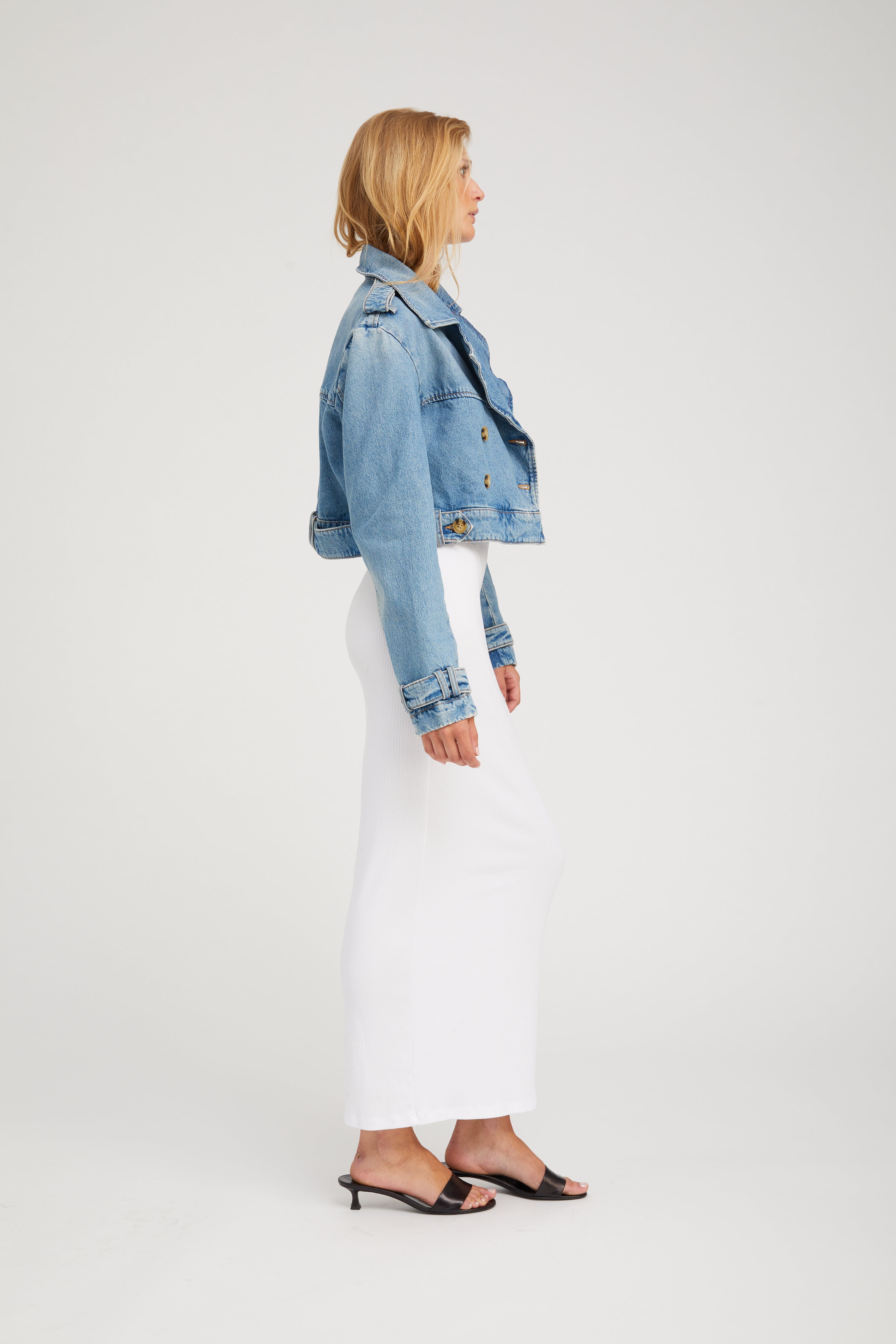Paradis Cropped Denim Trench