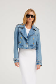 Paradis Cropped Denim Trench