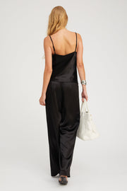 Black Silk Spaghetti Strap Cami