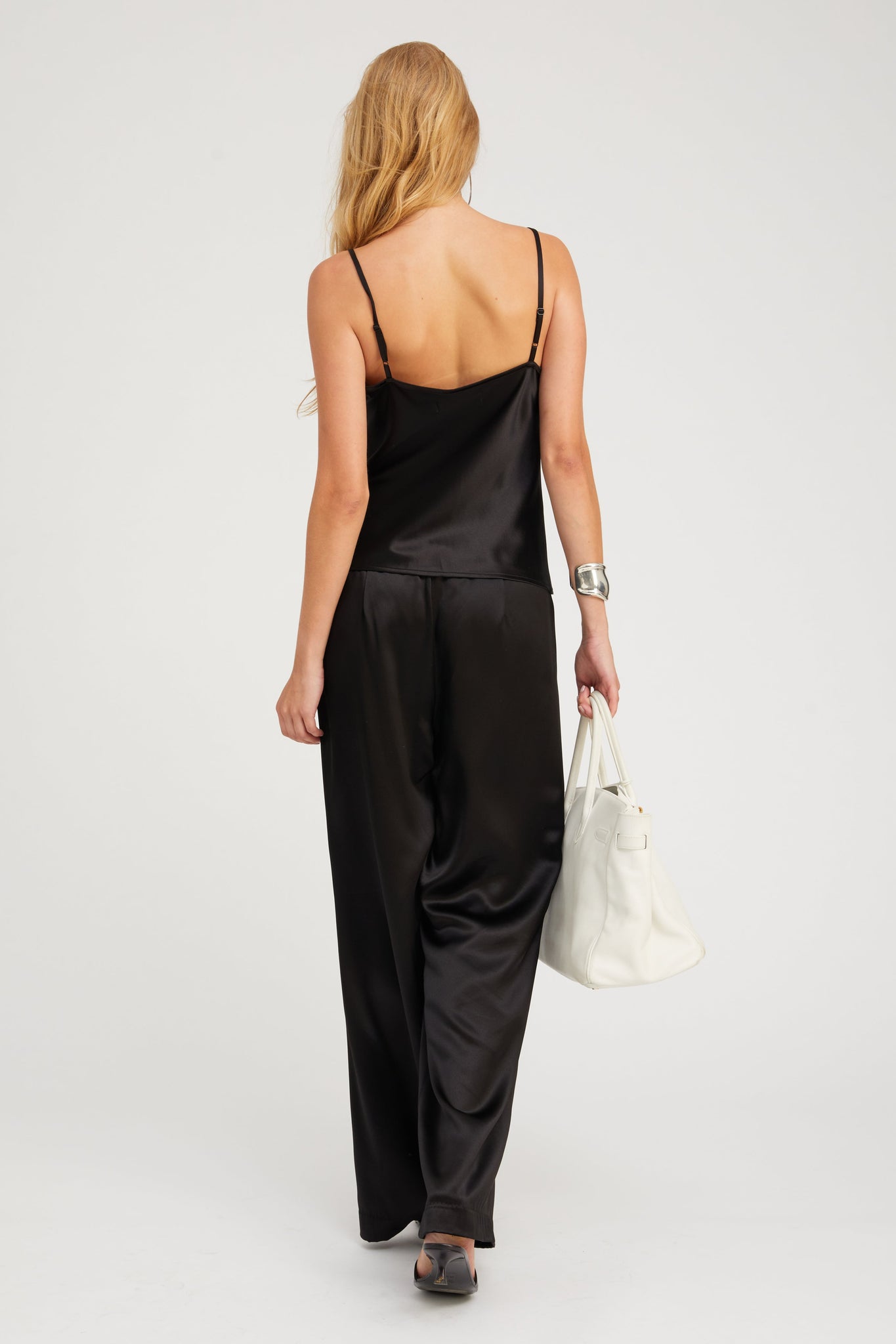 Black Silk Spaghetti Strap Cami