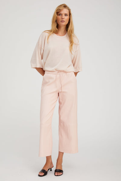 Ballet Leather Cropped Baggy Pants