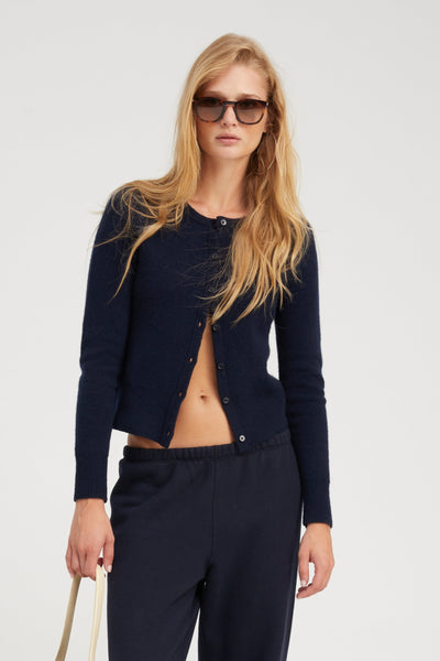 Navy Cashmere Baby Cardigan