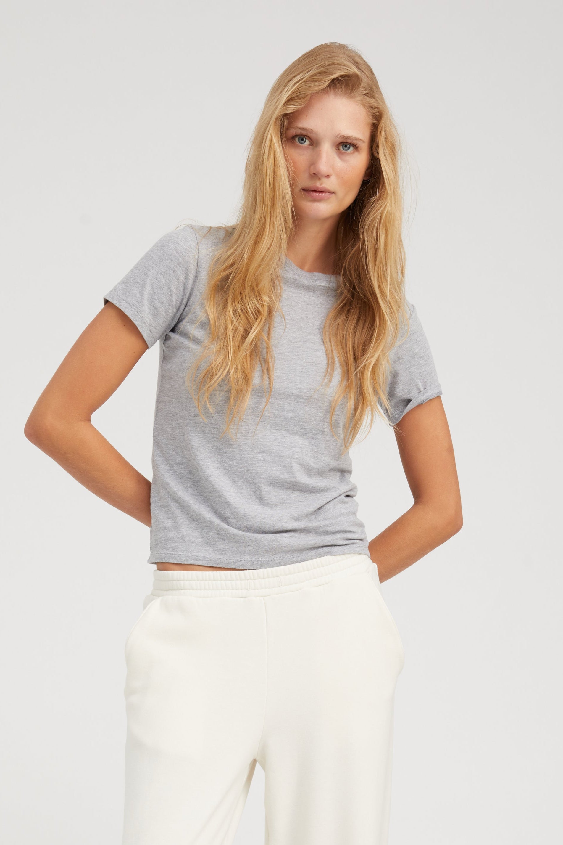 Heather Grey Cotton Jersey Baby Tee