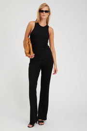 Black Rib Bootcut Pants