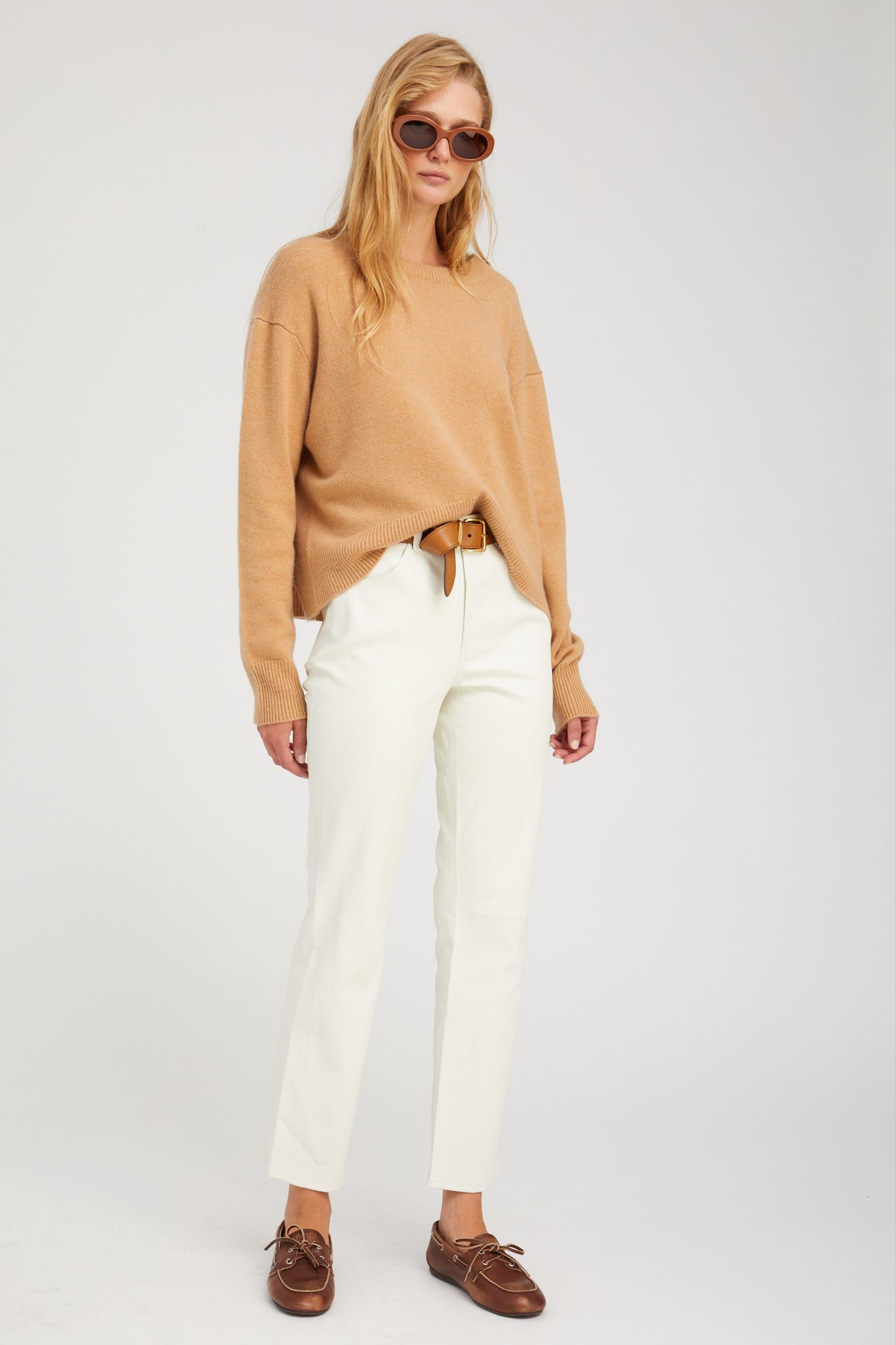 Leather 5 Pocket Ankle Slim Straight